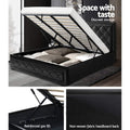 Artiss King Bed Frame Gas Lift Storage Black TIYO