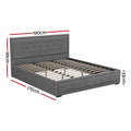 Artiss KING Gas Lift Storage Bed Frame Grey