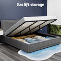 Artiss KING Gas Lift Storage Bed Frame Grey