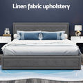 Artiss KING Gas Lift Storage Bed Frame Grey