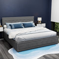 Artiss KING Gas Lift Storage Bed Frame Grey