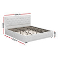 Artiss KING Size Gas Lift Bed Frame White Storage