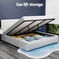 Artiss KING Size Gas Lift Bed Frame White Storage