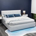Artiss KING Size Gas Lift Bed Frame White Storage