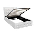 Artiss Gas Lift Bed Frame KING SINGLE White Storage