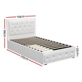 Artiss Gas Lift Bed Frame KING SINGLE White Storage