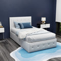 Artiss Gas Lift Bed Frame KING SINGLE White Storage