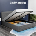 Artiss QUEEN Gas Lift Storage Bed Frame Grey