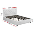Artiss QUEEN Gas Lift Bed Frame White Storage TIYO