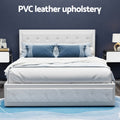 Artiss QUEEN Gas Lift Bed Frame White Storage TIYO