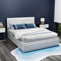 Artiss QUEEN Gas Lift Bed Frame White Storage TIYO