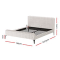 Artiss KING Bed Frame Beige AMMY