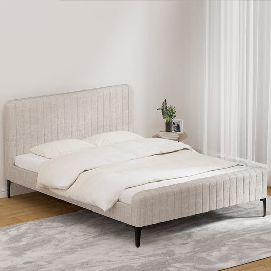 Artiss QUEEN Bed Frame Beige AMMY