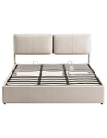 Artiss King Bed Frame Gas Lift Storage 3 Drawers Adjustable Headboard Platform Base