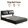 Artiss King Bed Frame Gas Lift Storage 3 Drawers Adjustable Headboard Platform Bed Black