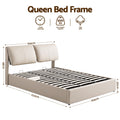 Artiss Queen Bed Frame Gas Lift Storage 3 Drawers Adjustable Headboard Platform Base