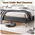 Artiss Double Bed Frame with Adjustable Shell Headboard and PVC Upholstery