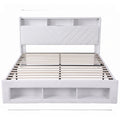 Artiss King Bed Frame with Storage, Charging Station & LED, White