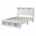 Artiss Queen Bed Frame with Storage Charging Station & LED White