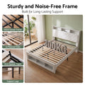 Artiss Queen Bed Frame with Storage Charging Station & LED White