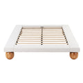 Artiss Queen Bed Frame with Boucle Upholstery and Solid Rubber Wood Legs