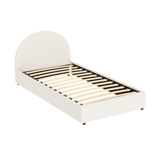 Artiss Gas Lift Storage Bed King Single Boucle Fabric Platform