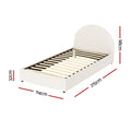 Artiss Gas Lift Storage Bed King Single Boucle Fabric Platform