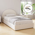 Artiss Gas Lift Storage Bed King Single Boucle Fabric Platform