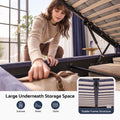Artiss Queen Bed Frame with Lift Up Storage and USB Ports Grey