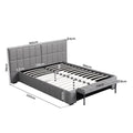 Artiss Double Size Upholstered Gas Lift Bed Frame with Foldable Bench PVC Leather Platform Bed with Storage
