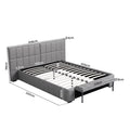 Artiss Queen Size Upholstered Gas Lift Bed Frame with Foldable Bench PVC Leather Platform Bed with Storage