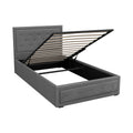 Artiss KING SINGLE Gas Lift Storage Bed Frame Grey Wood