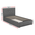 Artiss KING SINGLE Gas Lift Storage Bed Frame Grey Wood