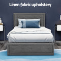 Artiss KING SINGLE Gas Lift Storage Bed Frame Grey Wood
