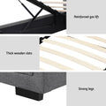 Artiss KING SINGLE Gas Lift Storage Bed Frame Grey Wood