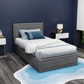 Artiss KING SINGLE Gas Lift Storage Bed Frame Grey Wood