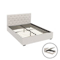 Artiss VILA DOUBLE Gas Lift Bed Frame Beige
