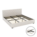 Artiss King Size Gas Lift Bed Frame Beige VILA