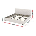Artiss King Size Gas Lift Bed Frame Beige VILA