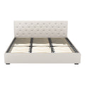 Artiss King Size Gas Lift Bed Frame Beige VILA