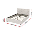 Artiss QUEEN Gas Lift Bed Frame Beige Storage