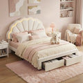 Artiss DOUBLE Bed Frame Storage Drawers Velvet LED Headboard