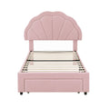 Artiss King Single Bed Frame with 1 Storage Drawers Upholstered Velvet Platform Bed LED Headboard Pink