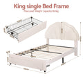 Artiss KING SINGLE Bed Frame Storage Drawer Velvet LED Headboard