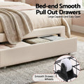 Artiss KING SINGLE Bed Frame Storage Drawer Velvet LED Headboard