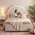 Artiss KING SINGLE Bed Frame Storage Drawer Velvet LED Headboard