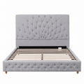 Artiss Queen Bed Frame with Tufted Headboard and Plywood Slats Grey