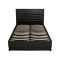 Artiss KING SINGLE Gas Lift Bed Frame LED Black LUMI