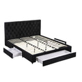 Artiss KING Bed Frame 3 Drawers USB Charging Storage Upholstered