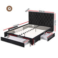 Artiss Queen Bed Frame Storage 3 Drawers USB Charging Station